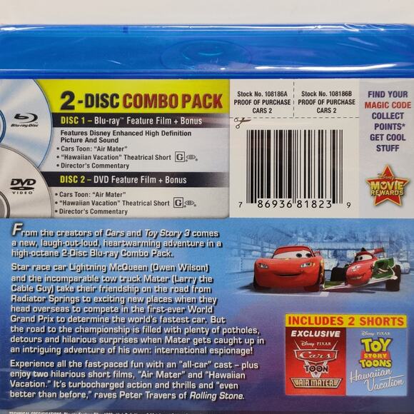 Cars 2 & 3 Blu-ray + DVD Combo Pack Disney Pixar Owen Wilson Racing Mater NEW - Picture 5 of 14